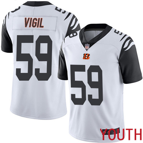 Cincinnati Bengals Limited White Youth Nick Vigil Jersey NFL Footballl #59 Rush Vapor Untouchable